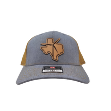 Texas Wind Leather Patch Cap (Heather Grey/Amber Gold)