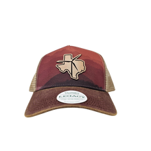 Texas Wind Leather Patch Legacy Cap (Mt Sunset/Maroon/Khaki)