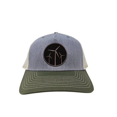 Leather Wind Patch Cap (Grey/Birch/Army Olive)