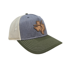 Texas Wind Leather Patch Cap (Heather Grey/Birch/Army Olive)