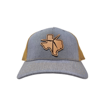 Texas Wind Leather Patch Cap (Heather Grey/Amber Gold)