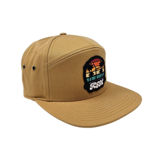 Beach Vibes 7 Panel Twill Camper Style Leather Strap Back (Biscuit)