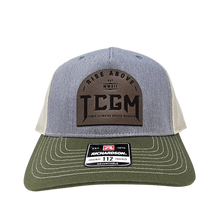 Rise Above Leather Patch Cap (Heather Grey/Birch/Army Olive)